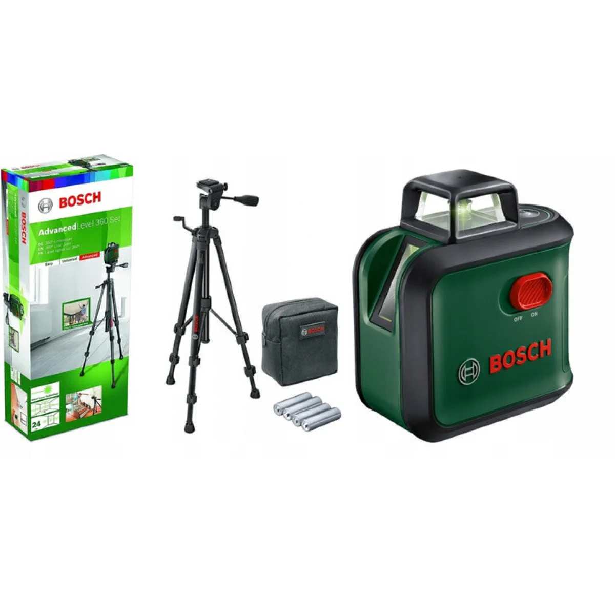 Лазерен нивелир Bosch AdvancedLevel 360 - 24м и статив BT150 0603663B07