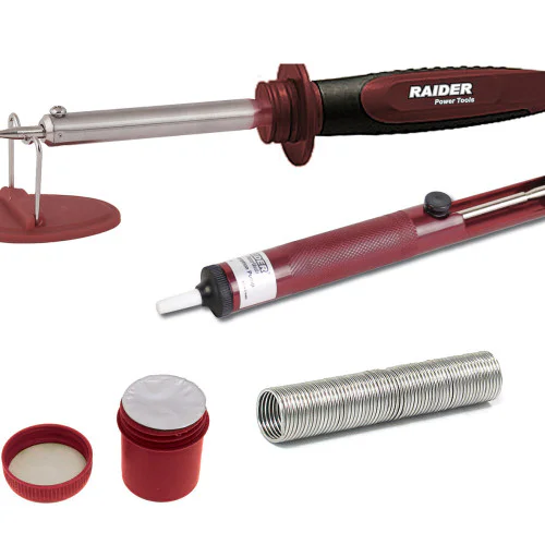 Поялник 40W Помпа за калай,тинол паста к-т , Райдер RD