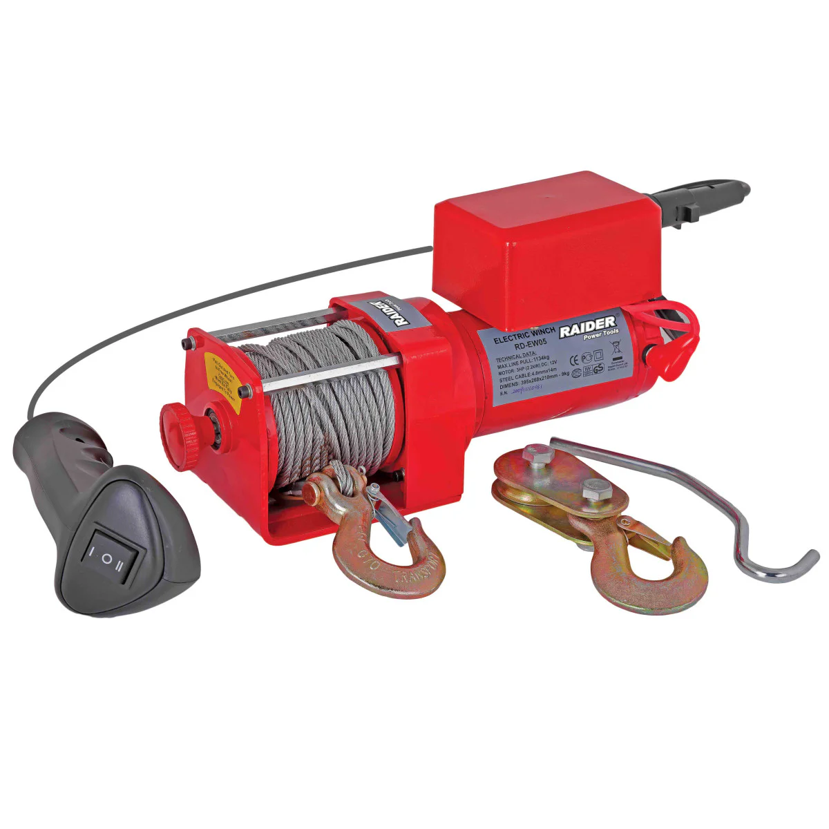 Автолебедка 12V 1360kg с въже 12m RD-EW05 121605