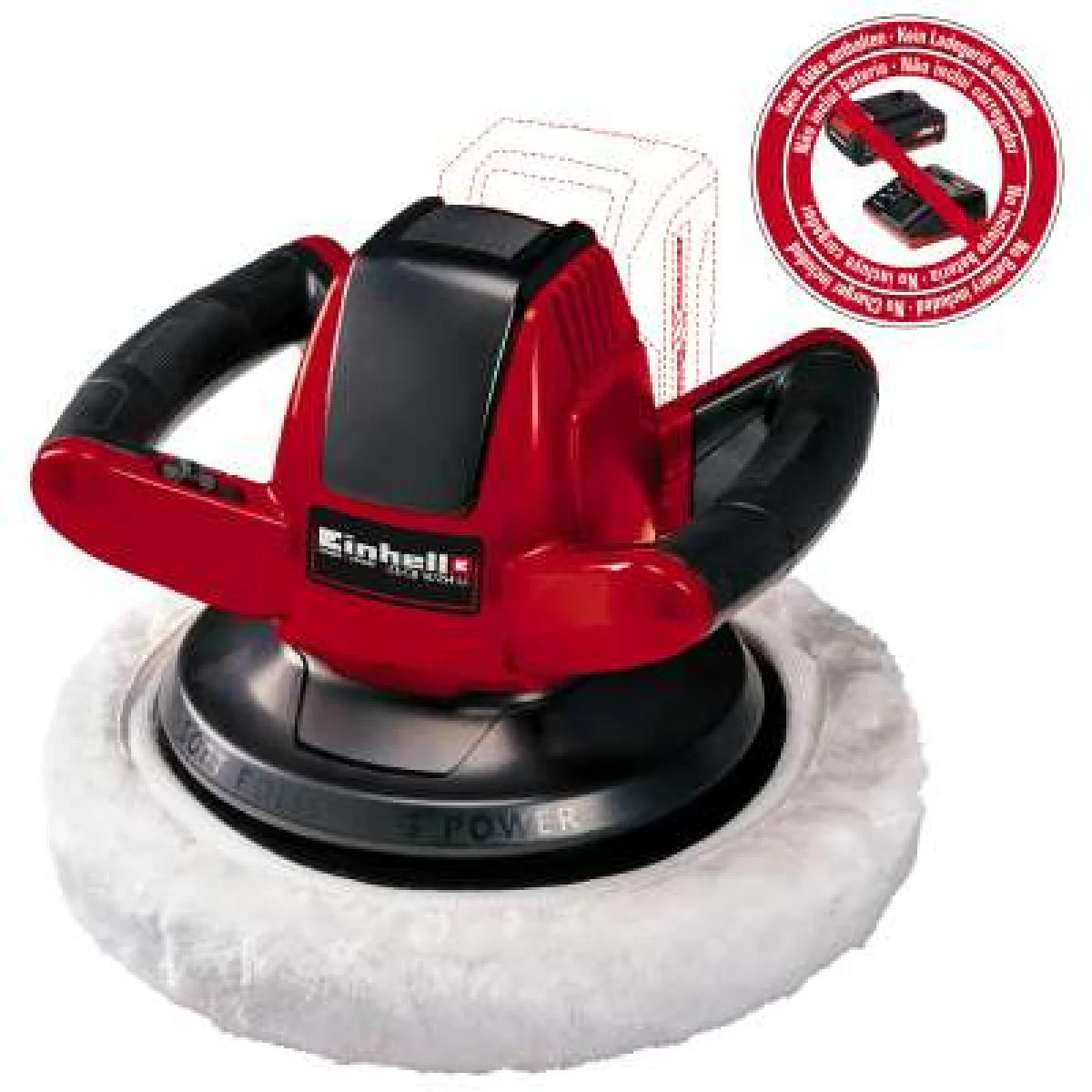 АКУМУЛАТОРНА ПОЛИРМАШИНА EINHELL CE-CB 18/254 LI - POWER X-CHANGE - SOLO , 254 MM (БЕЗ БАТЕРИЯ И ЗАРЯДНО) 2093301