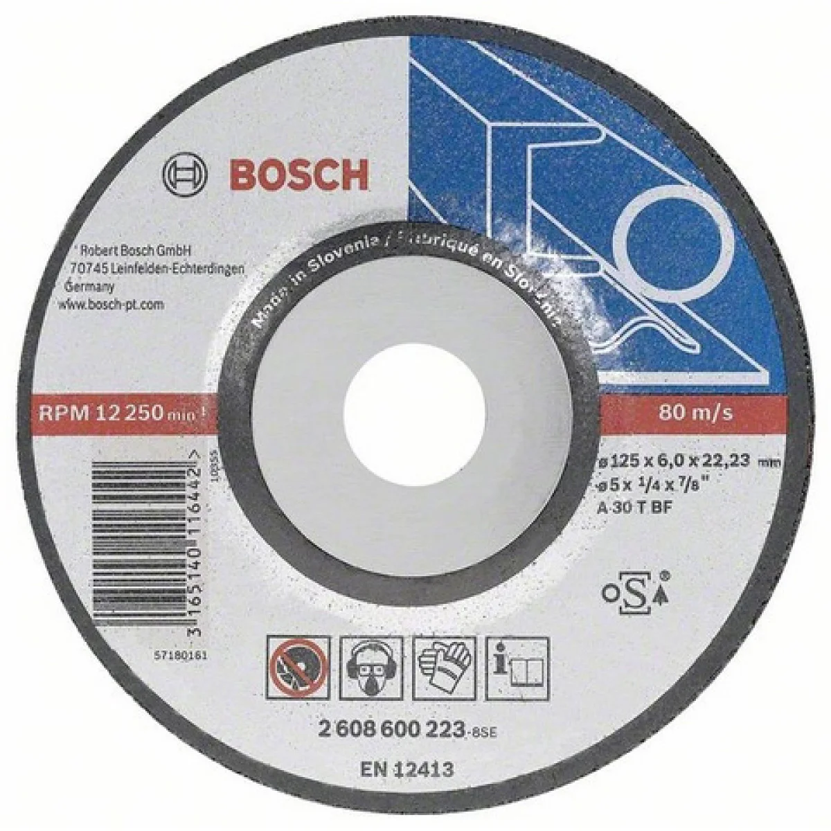 Диск карбофлексен за шлайфане на метал ф 115х6х22.23 мм, A30T , BF Bosch Expert for Metal 2608600218