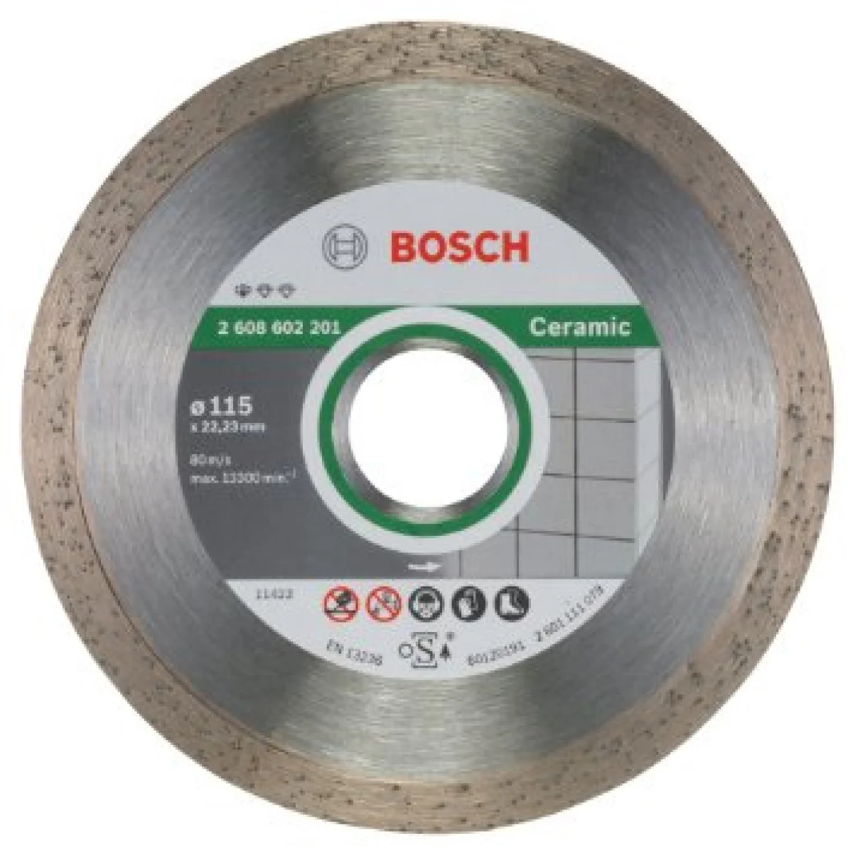 Диск диамантен за сухо рязане на керамични плочки ф 115х22.23 мм , Bosch Standard for Ceramic 2608602201