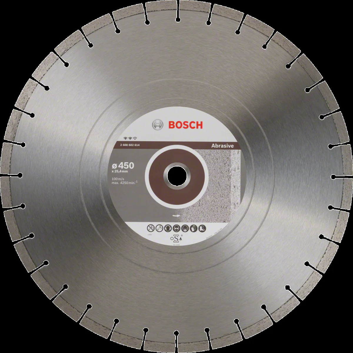 Диск диамантен за  рязане  ф450 x 25,40 x 3,6 x 12 мм , Bosch Expert for Abrasive 2608602614