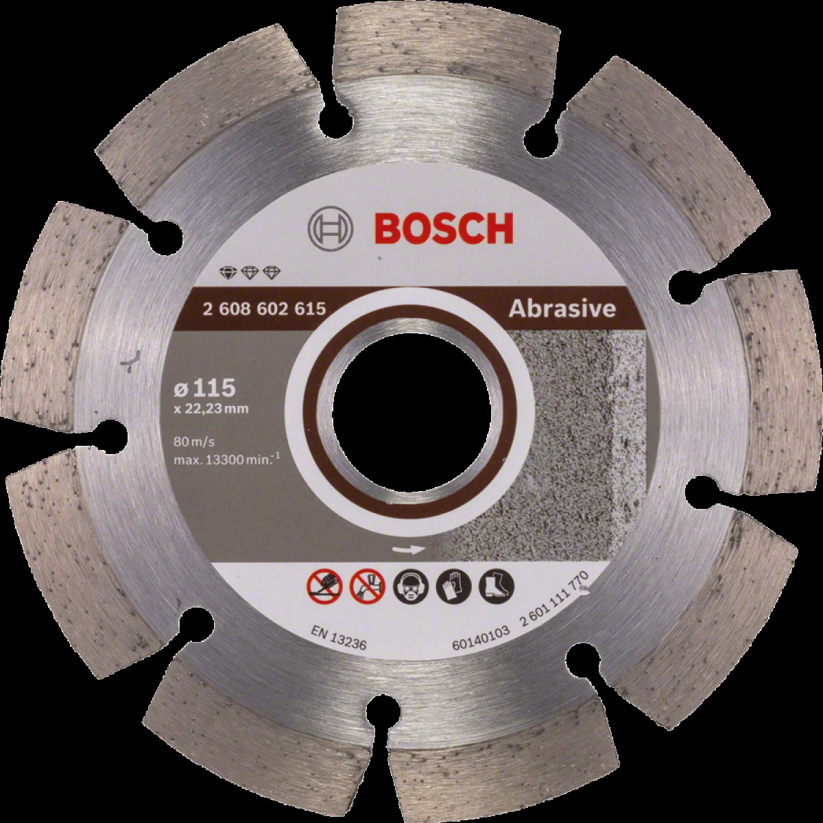 Диск диамантен за  рязане  ф115 x 22,23 x 1. 6 x 10 мм , Bosch Standard for Abrasive 2608602615