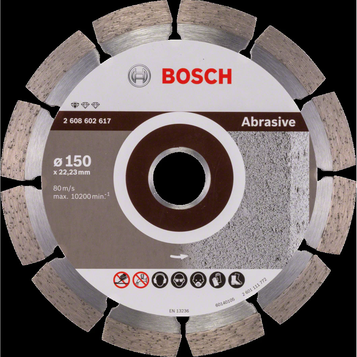 Диск диамантен за  рязане  ф150 x 22,23 x 2 x 10 мм , Bosch Standard for Abrasive 2608602617