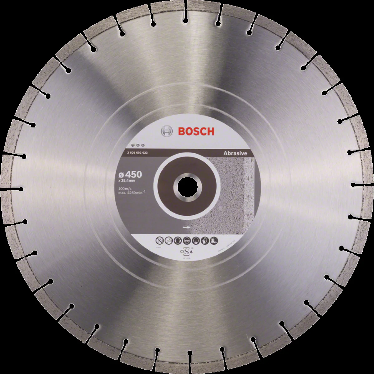 Диск диамантен за  рязане  ф 450 x 25,40 x 3,6 x 12 мм , Bosch Standard for Abrasive 2608602623