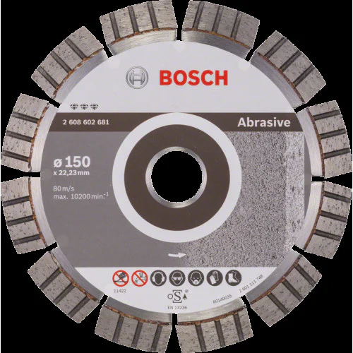 Диск диамантен за  рязане  ф150 x 22,23 x 2,4 x 12 мм , Bosch Best for Abrasive  Диск диамантен за  рязане  ф150 x 22,23 x 2,4 x 12 мм , Bosch Best for Abrasive