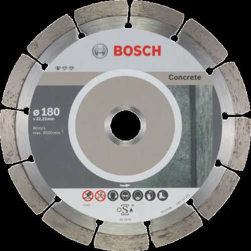 10 бр. Диск диамантен за сухо рязане на тухли, бетон, керемиди ф180 x 22,23 x 2 x 10,  Bosch Standard for Concrete