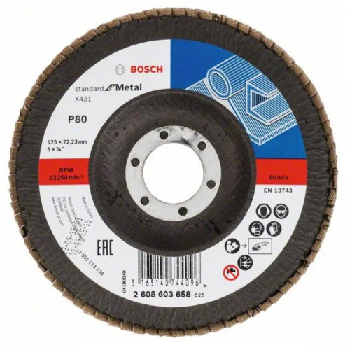 Ламелен диск X431 Standard for Metal 125x22.23mm G80 , Bosch