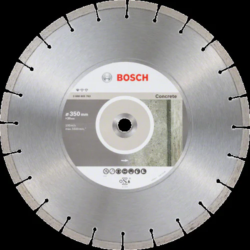  Диск диамантен за сухо рязане на тухли, бетон, керемиди ф 350 x 20,00 x 2,8 x 10,  Bosch Standard for Concrete