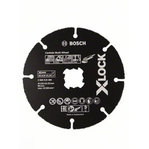 Отрезен диск Carbide Multi Wheel X-LOCK, 125 mm, 1mm; 22,23mm,  Bosch