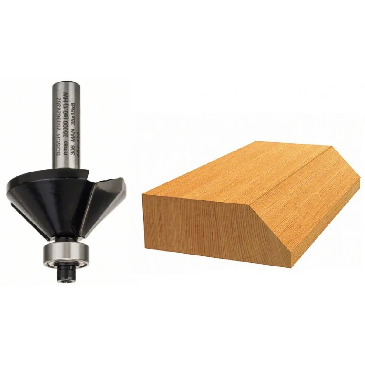 Фрезер за фаски, 8 mm, B 11 mm, L 15 mm, G 56 mm, 45°,1 бр.,  Bosch 2608628352