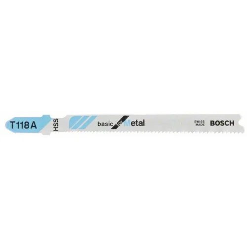 Нож за прободен трион T 118 A, Basic for Metal, 5бр,  Bosch