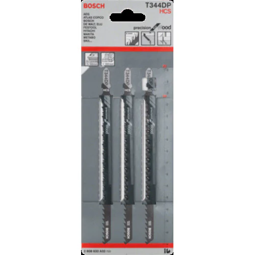 Нож за прободен трион Bosch T 344 DP Precision for Wood - 3бр