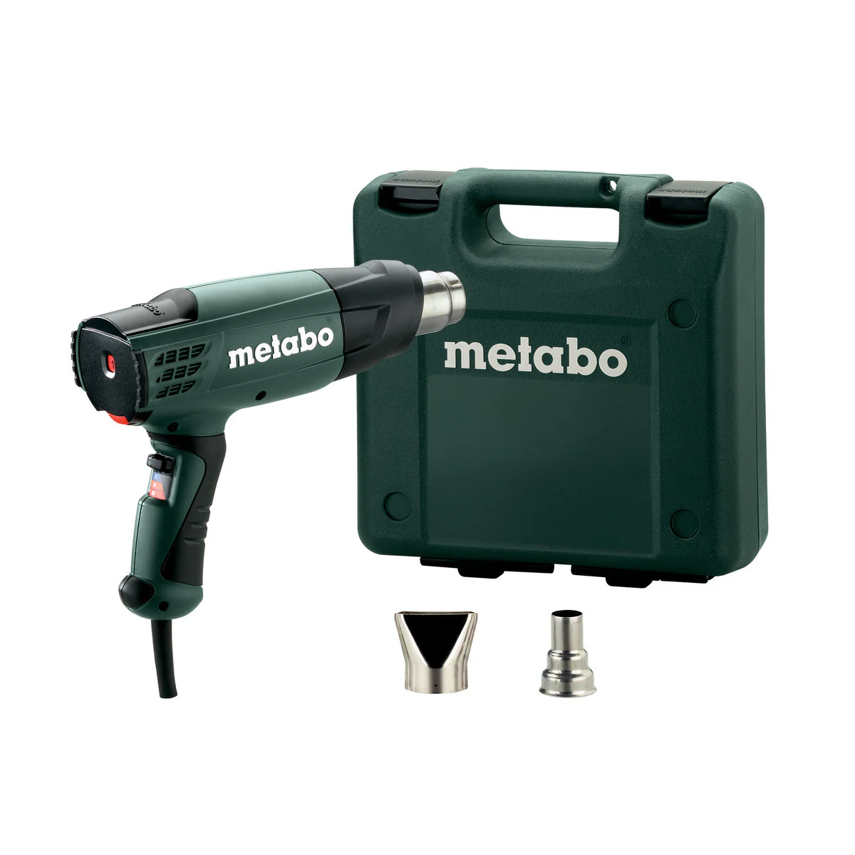 Пистолет за горещ въздух 2000W  H 20-600 в куфар с дюзи  -  Metabo 602060500