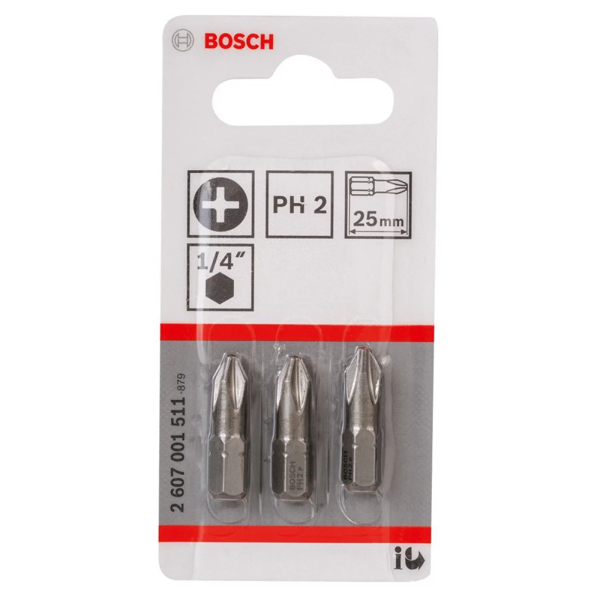 Битове Bosch 3 броя PH 2, 25 mm 2607001511