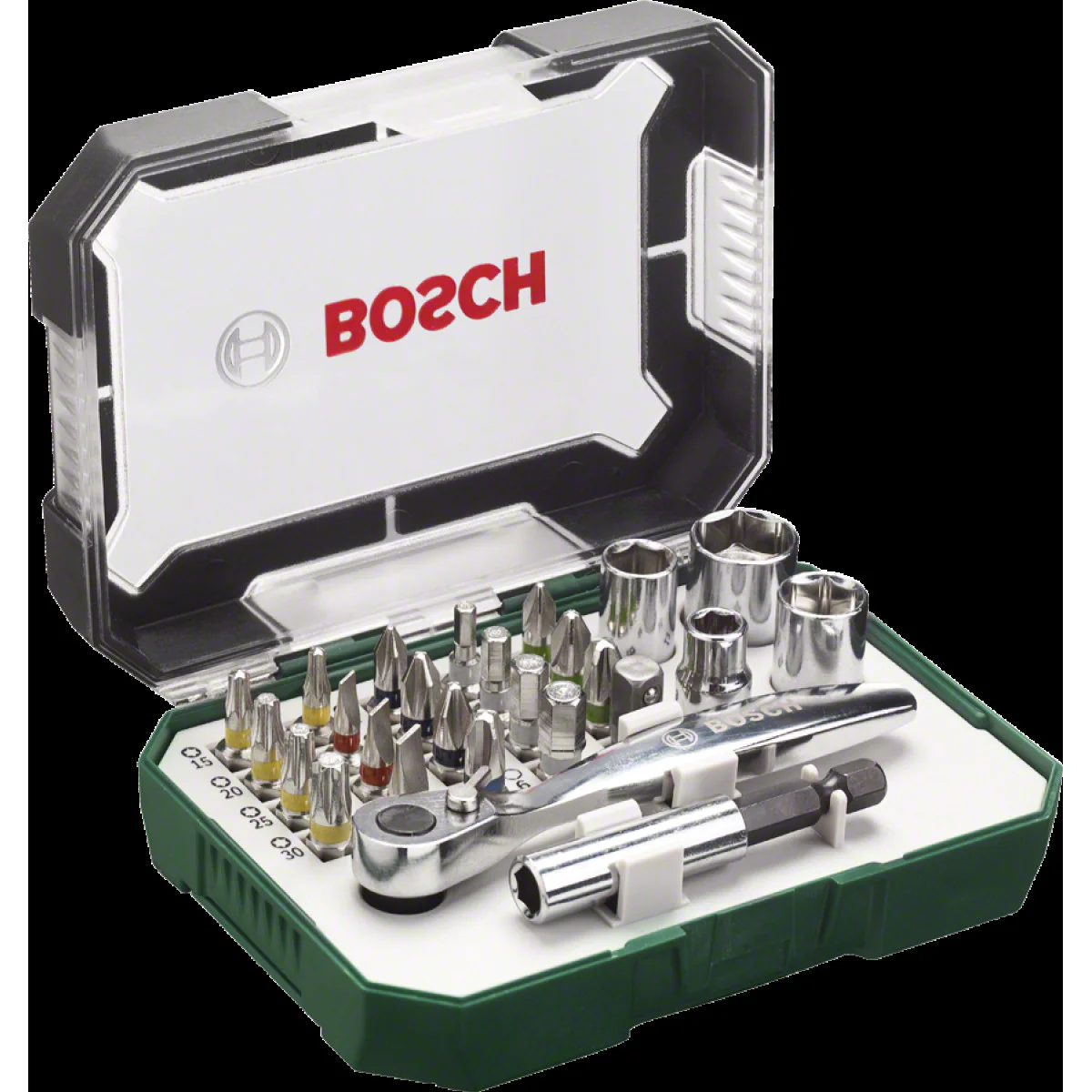 Битове и тресчотки, комплект 26 части Bosch 2607017322