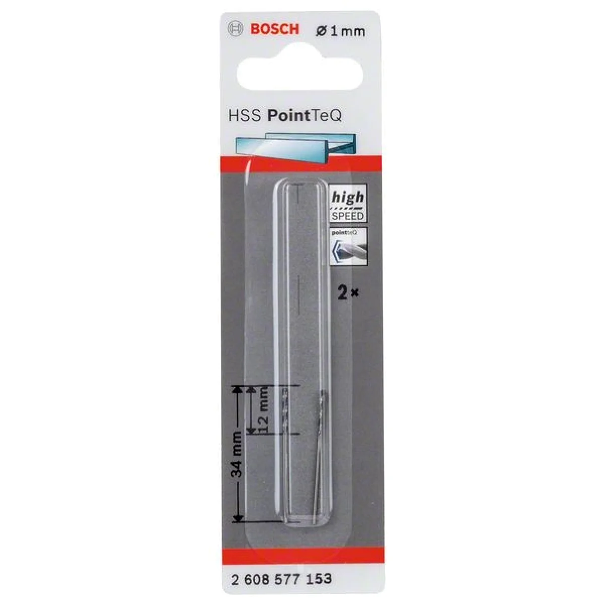 Бургия за метал Bosch PointTeq 1.0mm - 2бр 2608577153