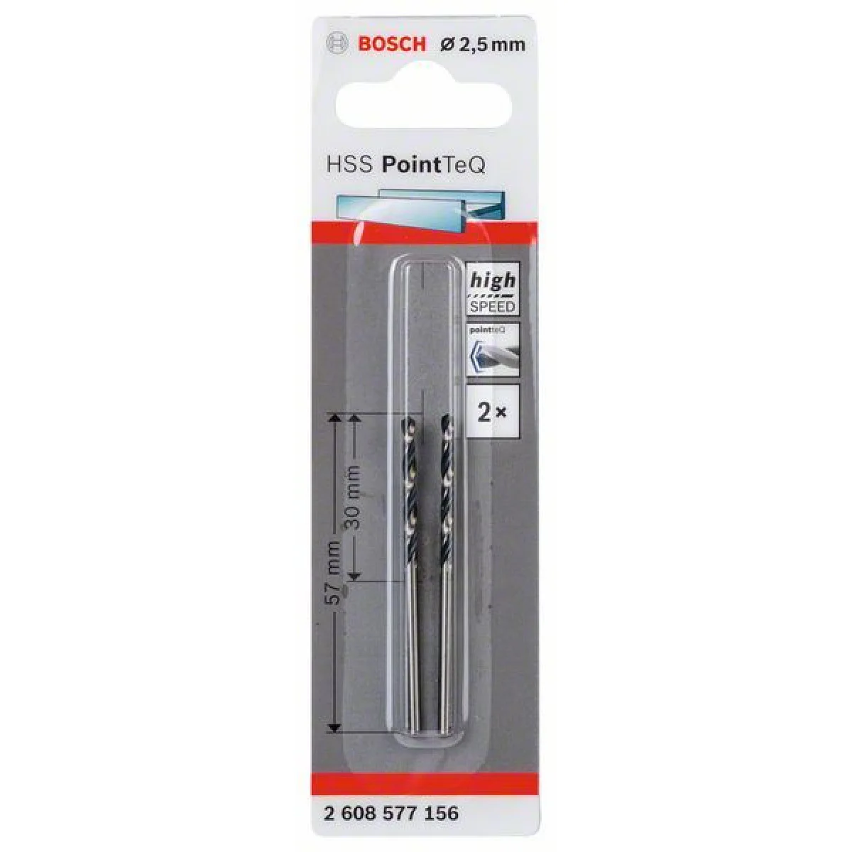 Бургия за метал Bosch PointTeq 2.5mm - 2бр 2608577156
