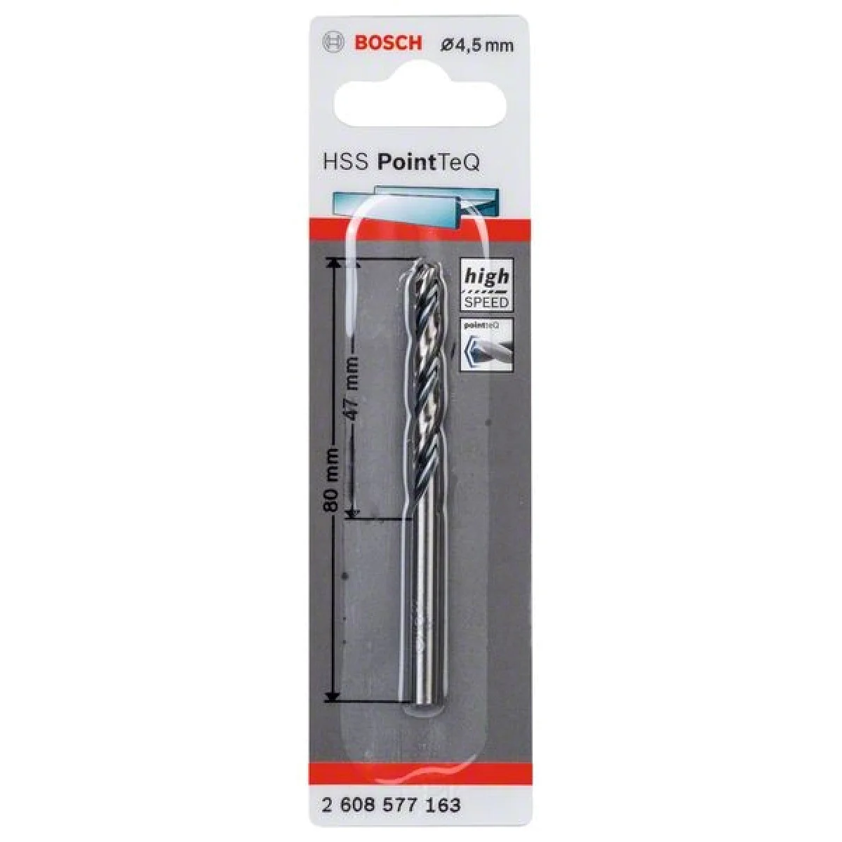 Бургия за метал Bosch PointTeq 4.5mm - 1бр 2608577163