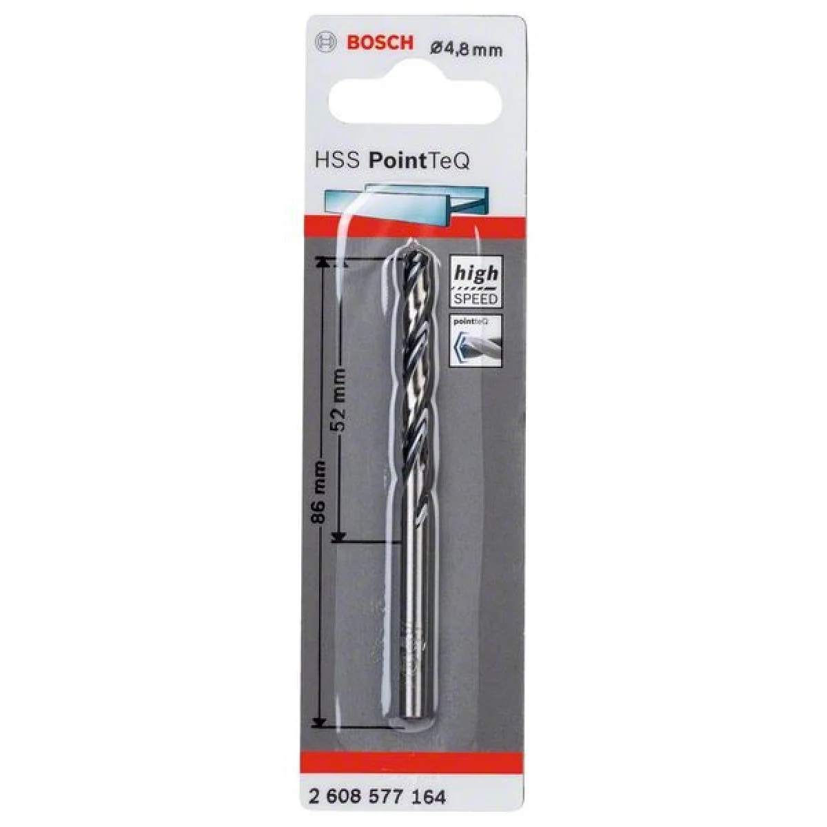 Бургия за метал Bosch PointTeq 4.8mm - 1бр 2608577164