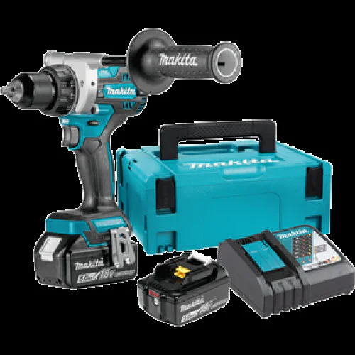 Акумулаторен винтоверт Makita DDF486RTJ 130Nm с 2 х 18 V 5 Ah, зарядно и куфар