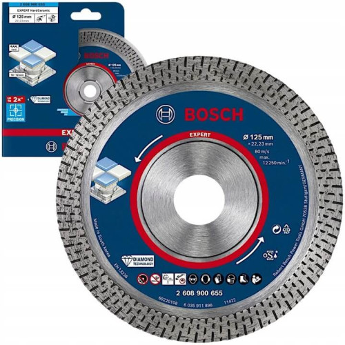 Диамантен диск Bosch EXPERT Hard Ceramic ф125x22.23x1.4x10мм