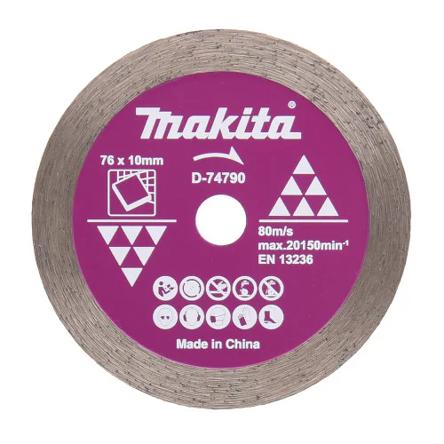 Диамантен диск Makita D-74790 за сухо рязане на керамика, теракот и фаянс 76 мм, 10 мм, 1.6 мм