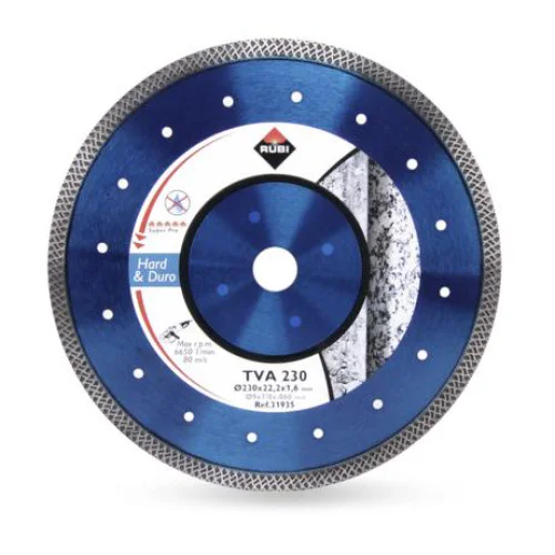 Диамантен диск Rubi за сухо рязане на гранитогрес ф 115х 22.23 мм, TVA, 31932
