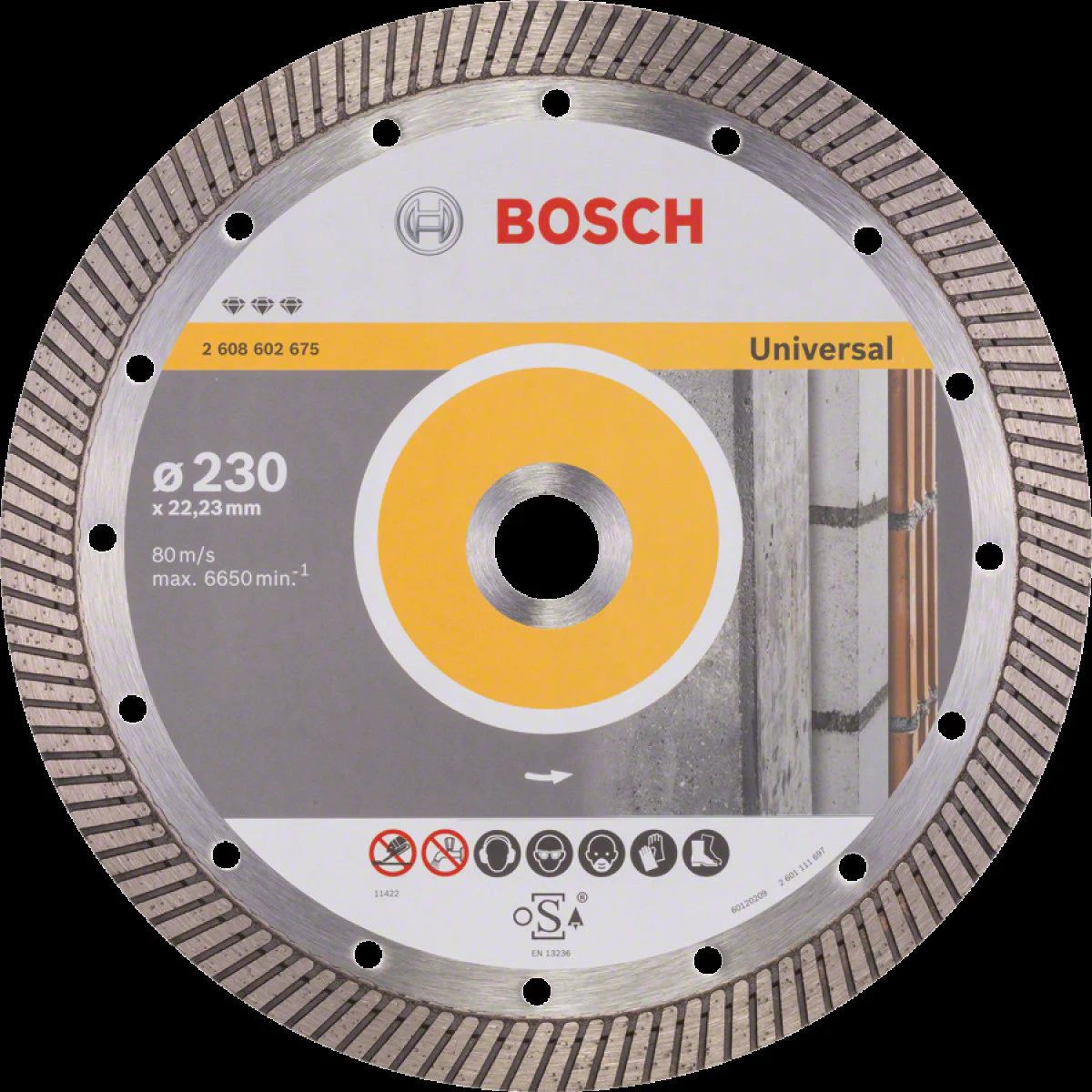 Диамантен диск за сухо рязане , ф 230 x 22,23 x 2,5 x 15 mm , Bosch Best for Universal Turbo 2608602675 Диамантен диск за сухо рязане , ф 230 x 22,23 x 2,5 x 15 mm , Bosch Best for Universal Turbo 2608602675