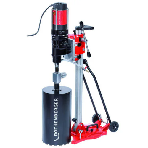 Диамантено-пробивна бормашина Rothenberger със стойка 2700 W, 71 Nm, Rodiacut 250 / Rodiadrill 200