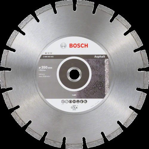 Диск диамантен за сухо рязане  ф 350 x 25,40 x 3,2 x 10 мм , Bosch Standard for Asphalt