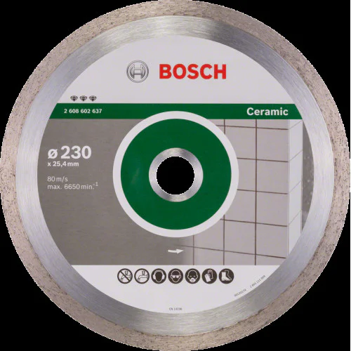 Диск диамантен за сухо рязане на керамични плочки 230 x 25,40 x 2,4 x 10 mm , Best for Ceramic