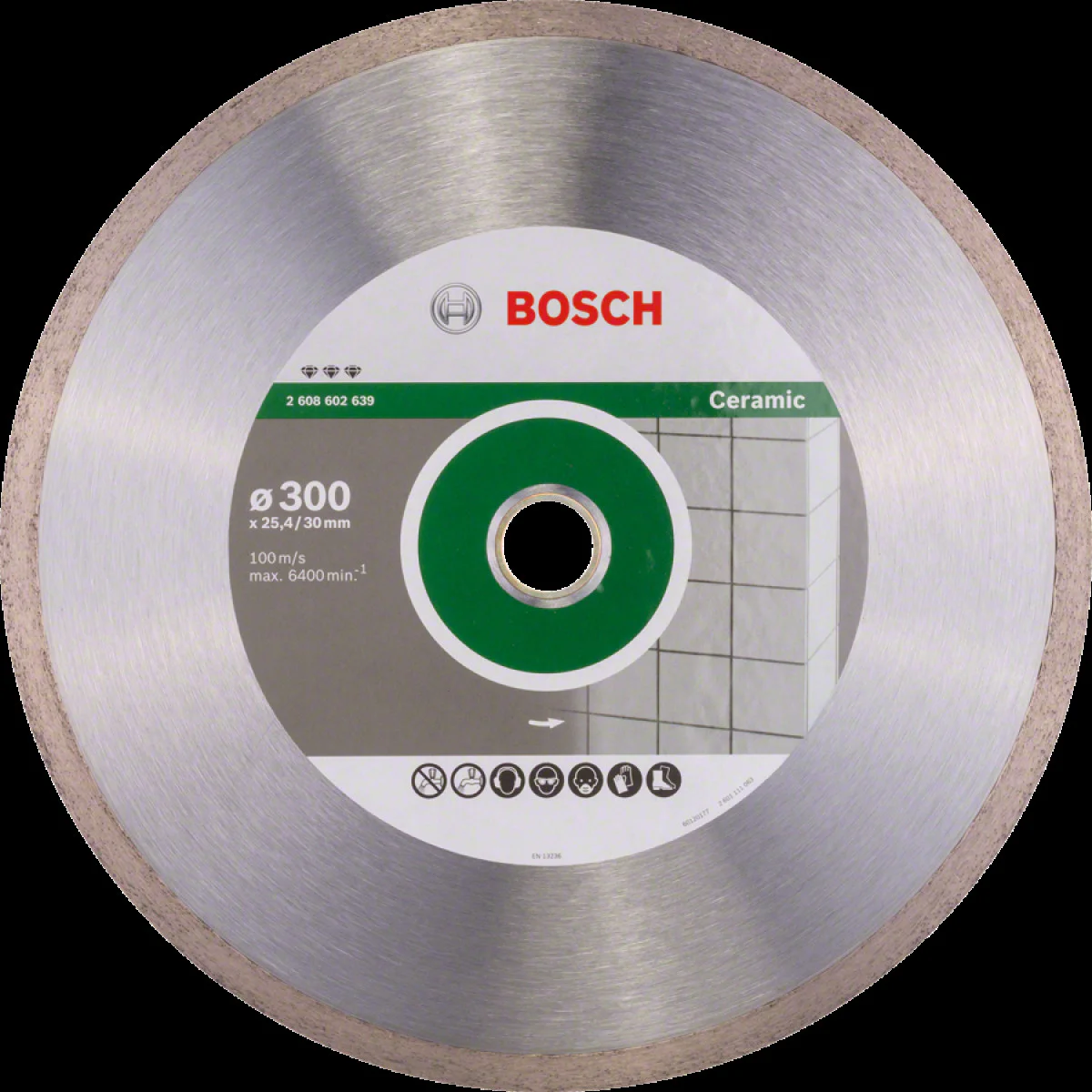 Диск диамантен за сухо рязане на керамични плочки 300 x 30/25,40 x 2,8 x 10 mm , Best for Ceramic 2608602639