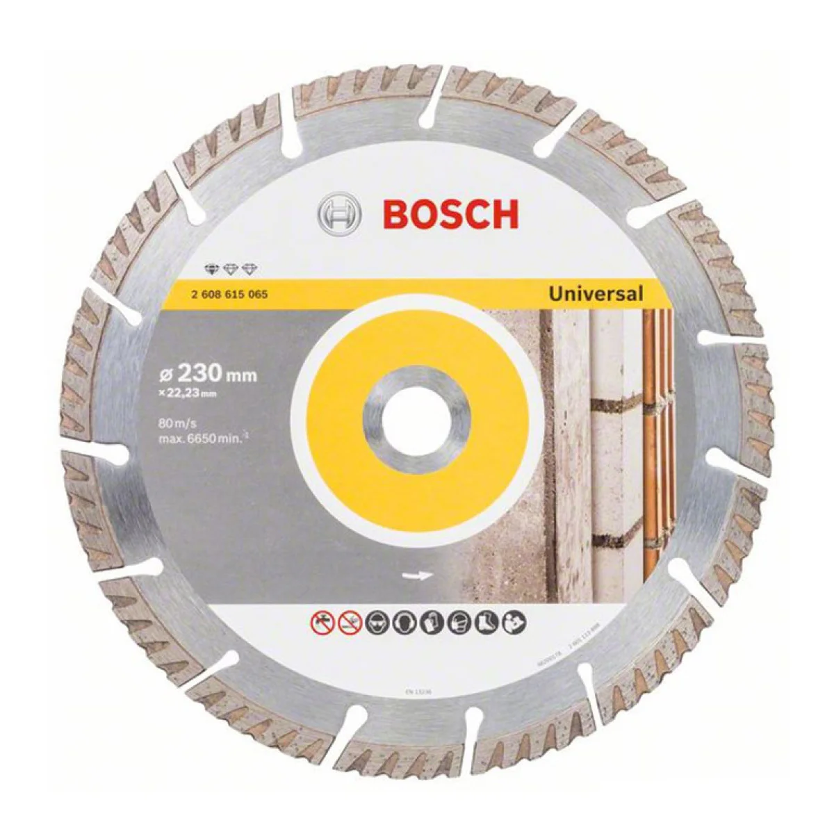 Диск диамантен за сухо рязане универсален ф 230х22.23 мм ,  Bosch Standard for Universal 2608615065