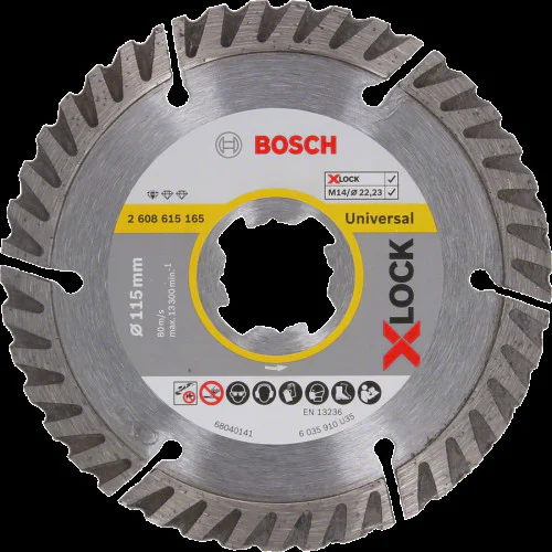 Диск диамантен за сухо рязане универсален ф115 x 22.23 x 2 х 10 мм ,  Bosch X-LOCK Standard for Universal Диск диамантен за сухо рязане универсален ф115 x 22.23 x 2 х 10 мм ,  Bosch X-LOCK Standard for Universal