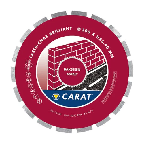 Диск диамантен за мокро рязане на асфалт и тухли ф 300х25.4 мм , Carat Brick/Asphalt Brilliant CNAB