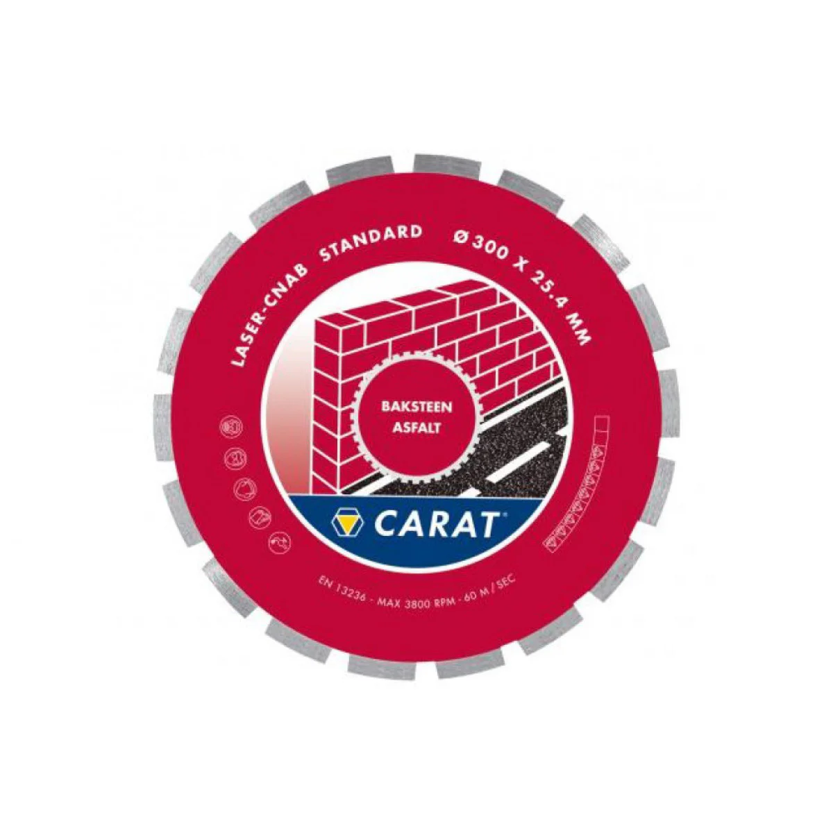 Диск диамантен за мокро рязане на асфалт и тухли ф 500х25.4 мм, Carat Brick/Asphalt Brilliant CNAB CNAM500400
