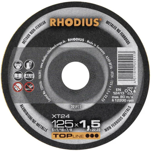 Диск карбофлексен за рязане на алуминий ф 125х1.5х22.23 мм , Rhodius Top Line*** XT24