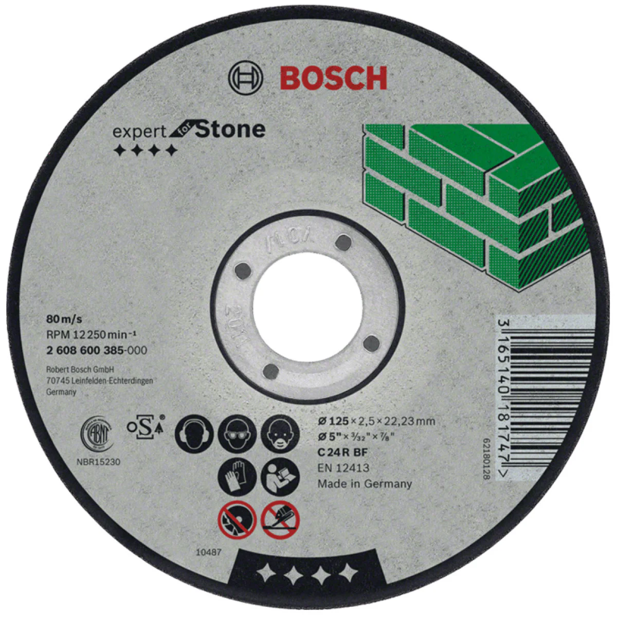 Диск карбофлексен за рязане на камък и неметали ф 180х3х22.23 мм  Bosch Expert for Stone 2608600323