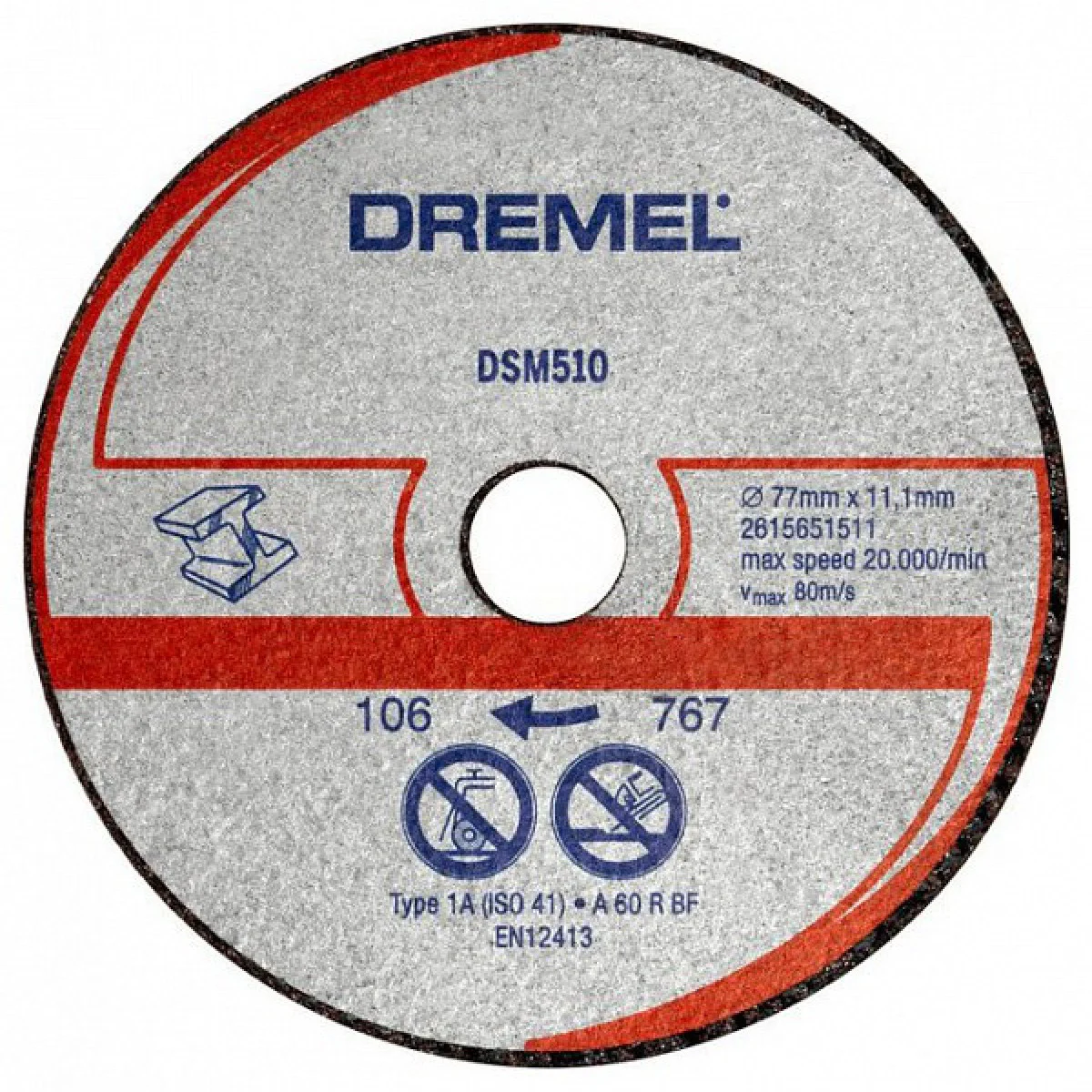 Диск карбофлексен за рязане на камък и неметали ф 77х11.1 мм, 3 бр. ,Dremel DSM510 2615S510JA