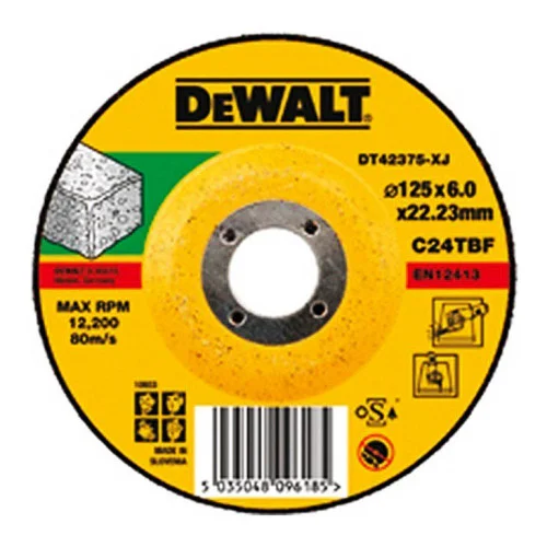 Диск карбофлексен за шлайфане на неметали ф 125x6x22.23 мм, C24TBF ,  DeWALT DT42375