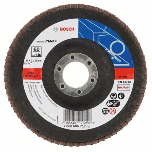 Диск ламелен за ъглошлайф X551, Expert for Metal 125mm, 22,23mm, K60, Bosch
