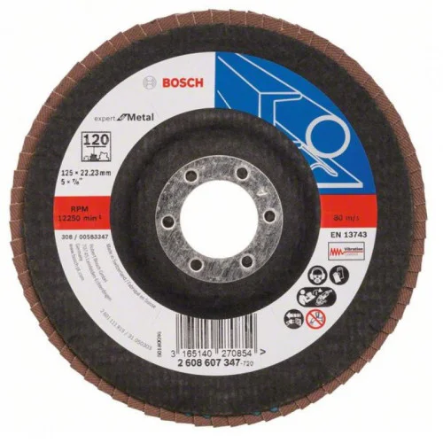 Диск ламелен за ъглошлайф X551, Expert for Metal 125mm, 22,23mm, P120,  Bosch