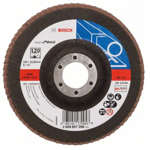 Диск ламелен за ъглошлайф X551, Expert for Metal 125mm, 22,23mm, P120,  Bosch
