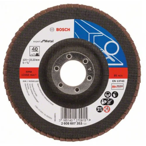 Диск ламелен за ъглошлайф X551, Expert for Metal 125mm, 22,23mm, P40,  Bosch