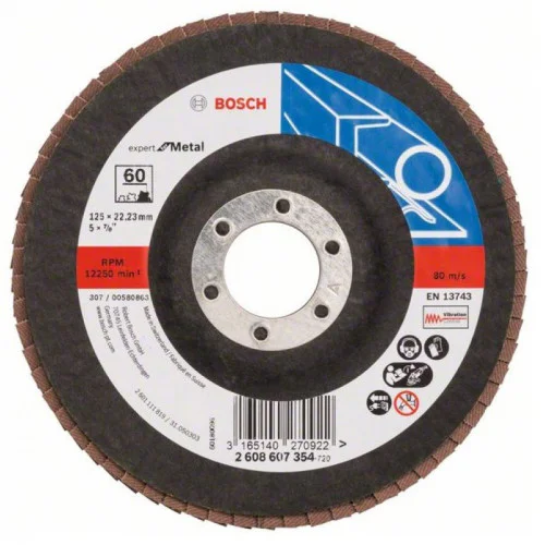 Диск ламелен за ъглошлайф X551, Expert for Metal 125mm, 22,23mm, P60,  Bosch