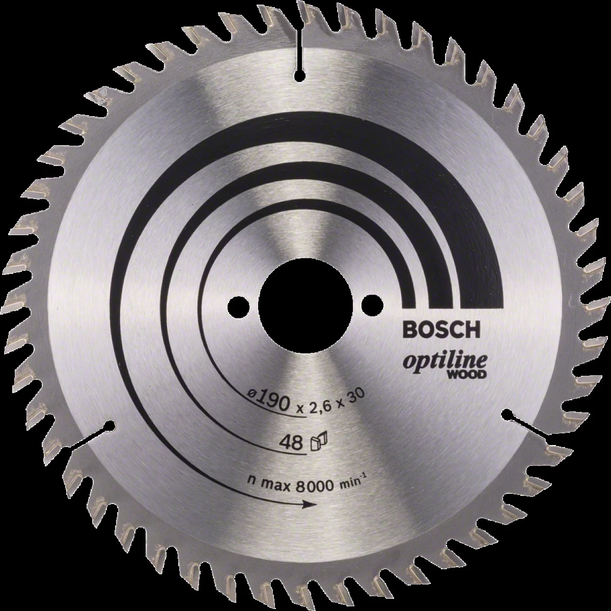 Диск за циркуляр Bosch Optiline Wood, ф190 x 30 x 2,6 mm, 36 2608640616