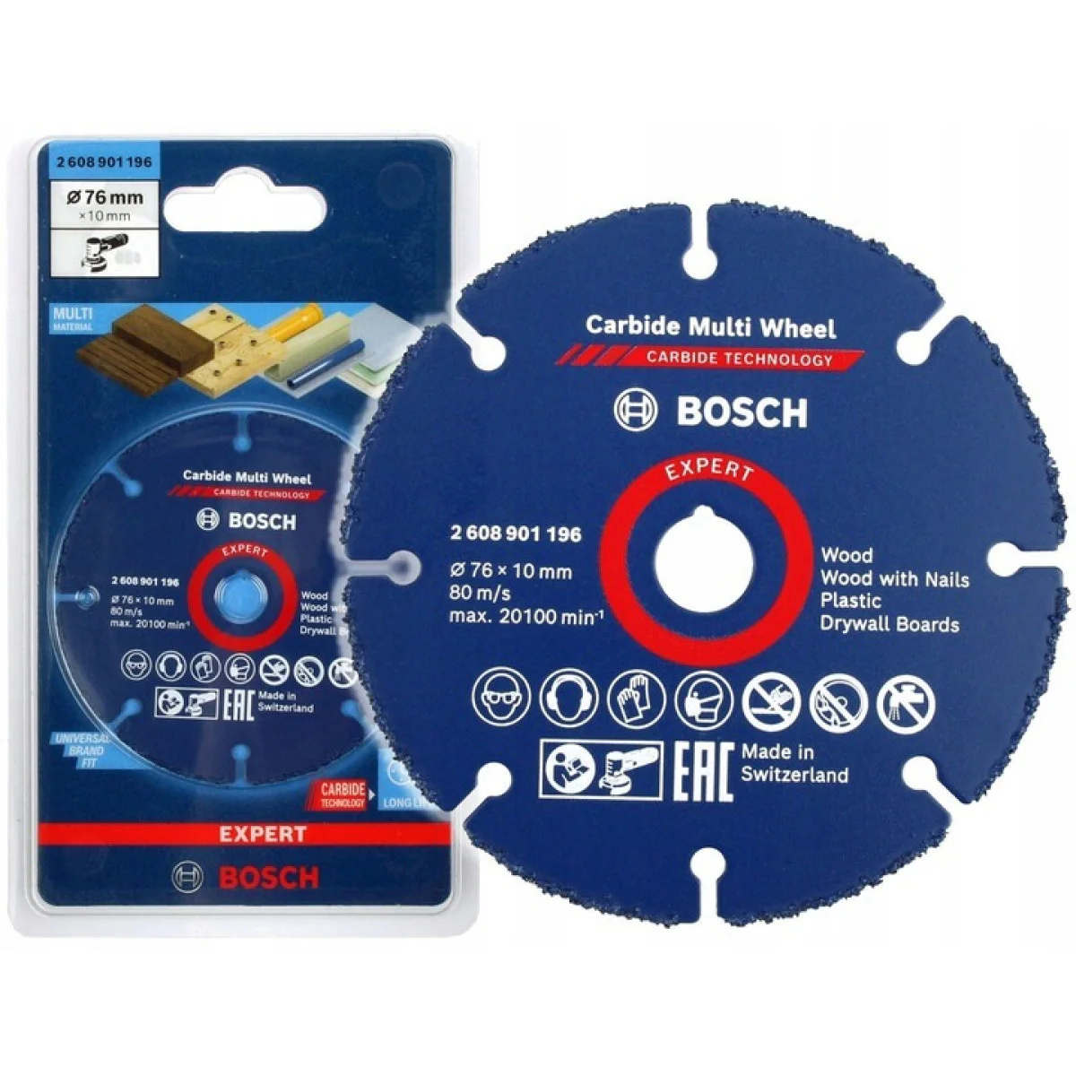 Диск за дърво и пластмаса Bosch Carbide Multi Wheel - 76мм 2608901196 Диск за дърво и пластмаса Bosch Carbide Multi Wheel - 76мм 2608901196