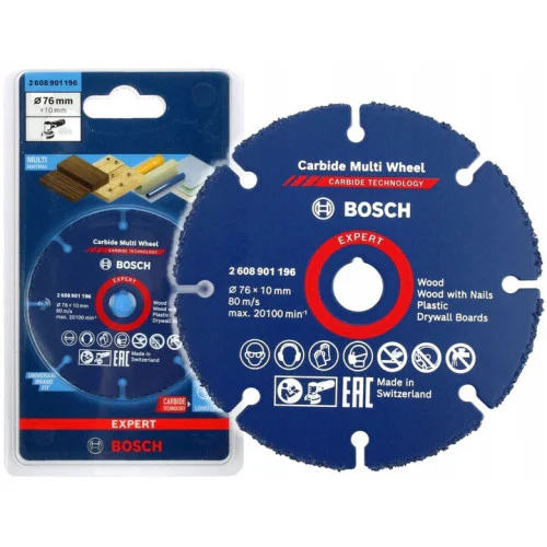 Диск за дърво и пластмаса Bosch Carbide Multi Wheel - 76мм